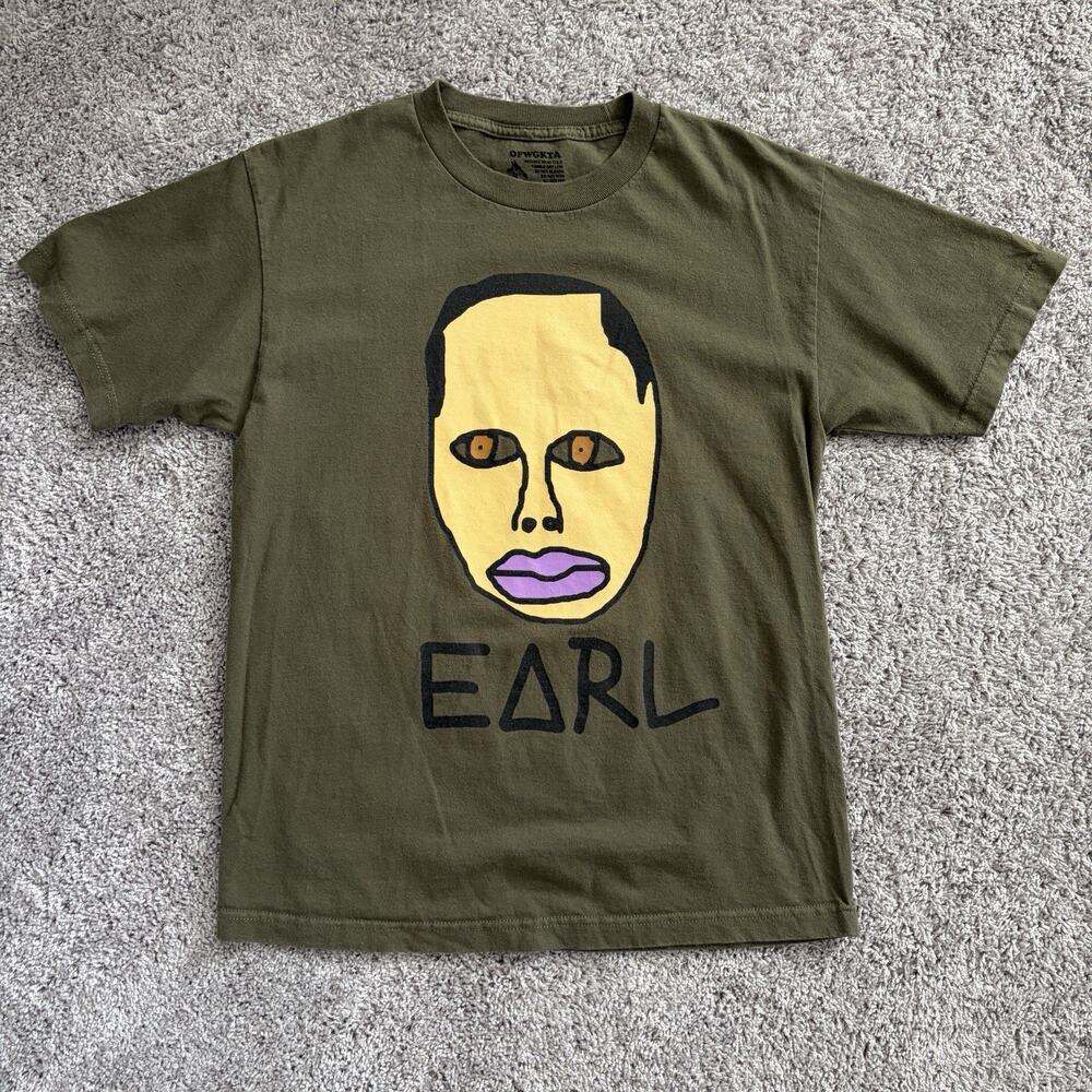Rare Odd Future OFWGKTA Earl Graphic Print Tee Green Size M, 100% Cotton, Unique